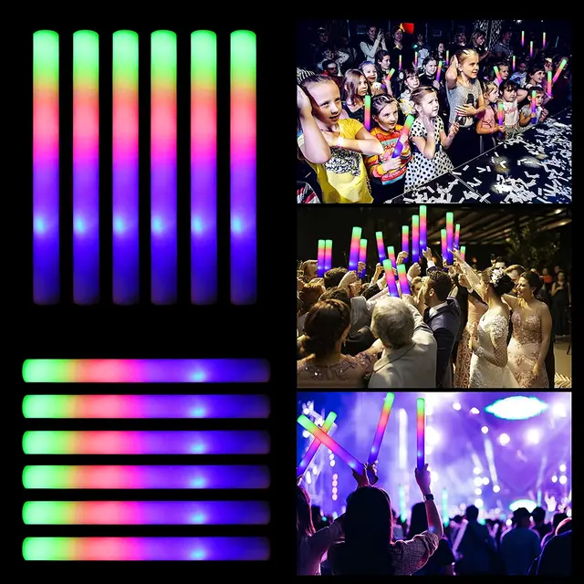 Light-Up LED Foam Sticks Glow Sticks Sponge Glowsticks Glow Wands Flashing  Light Stick Glow in the Dark Wedding Party Supplies - AliExpress