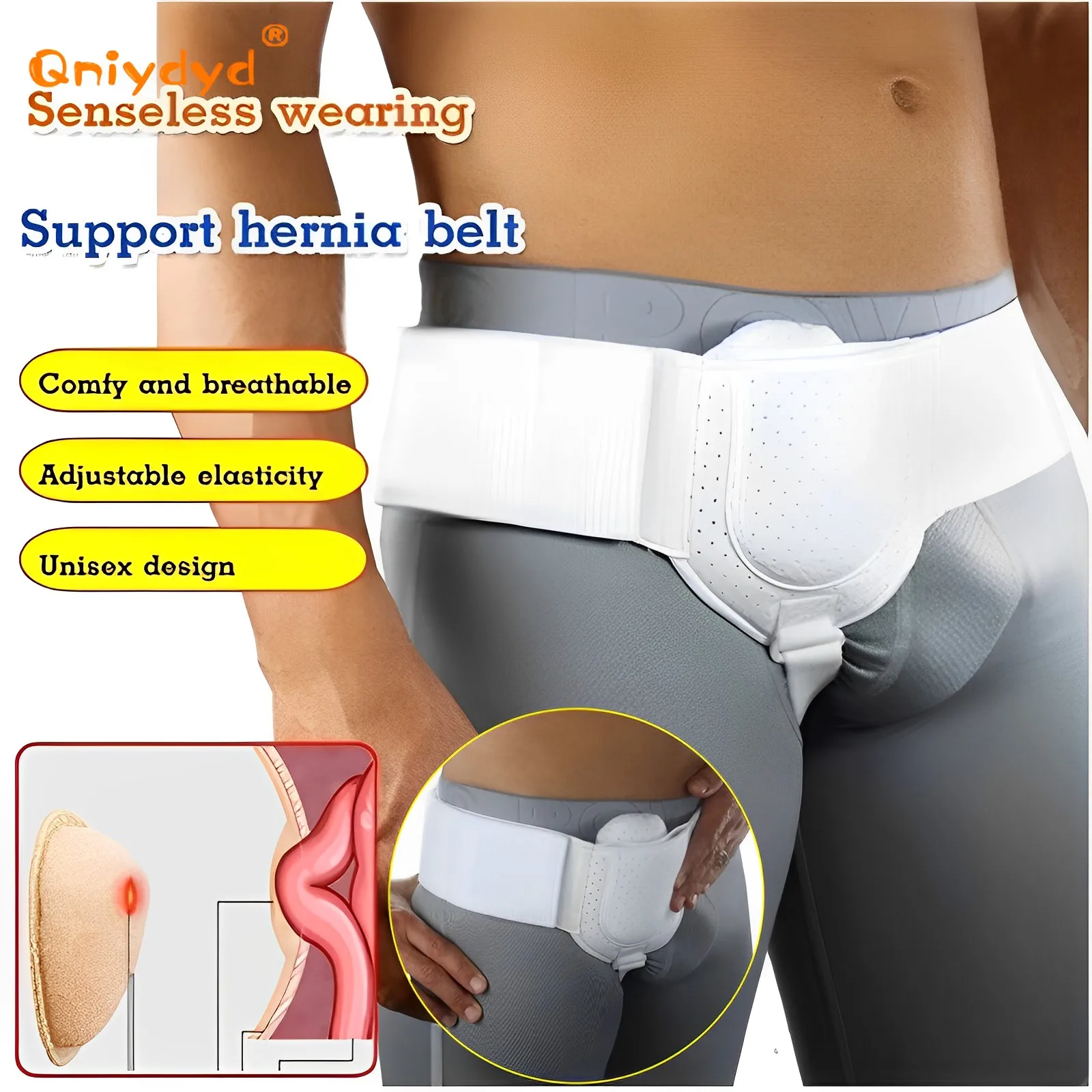 Hernia Belts Groin Hernia Support for Men Woman One Side Sports Hernia  Adjustable Waist Strap with Removable Compression Pads 