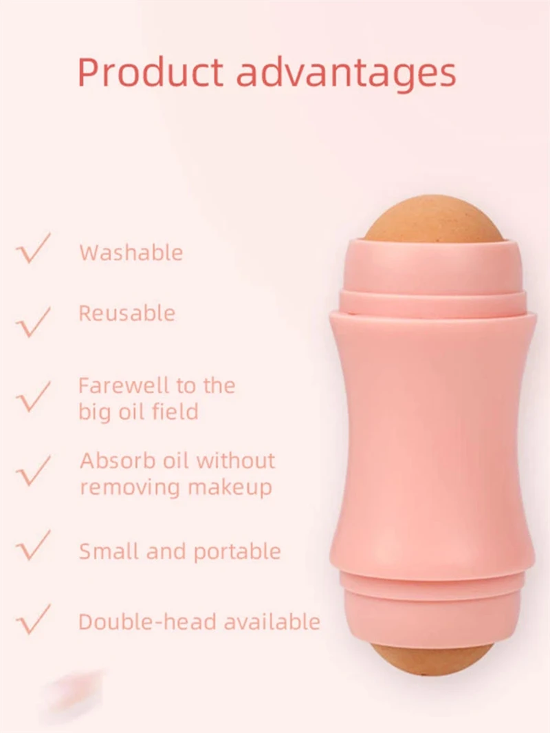 Face Oil Absorbing Roller 2 Balls Skin Care Tool Volcanic Stone Oil Absorber Washable Facial Oil Removing Care Skin Makeup Tool 5