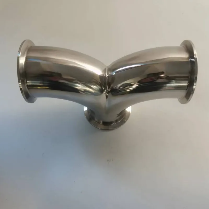 

25-63mm Pipe OD x1.5- 2.5" Tri Clamp Y-Shaped Elbow 3 Way SUS 304 Stainless Sanitary Fitting Homebrew Beer Wine Diary Product