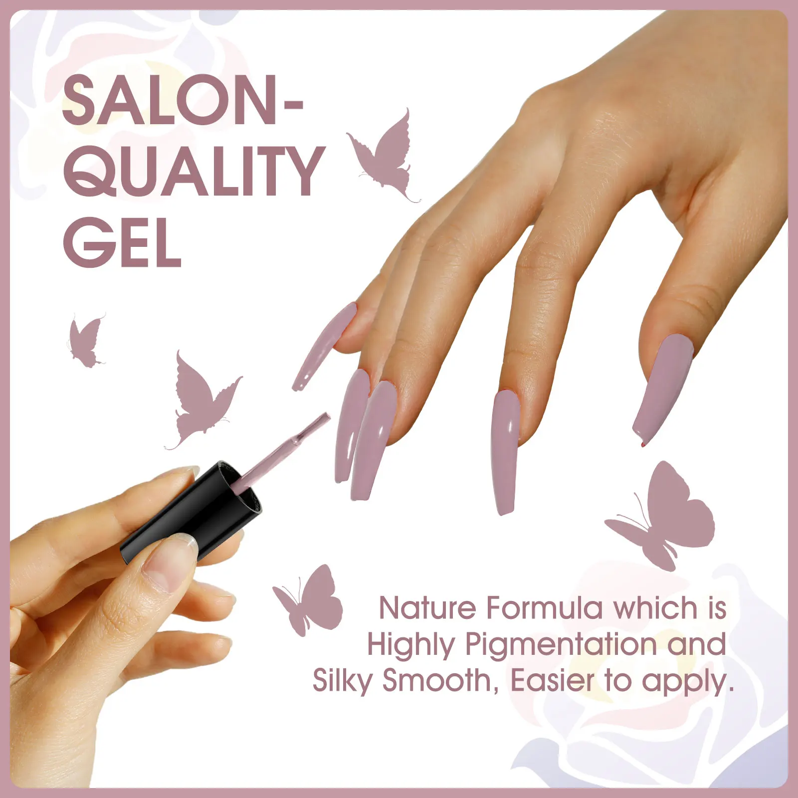 ROSALIND Gel Kit Nail Polish Set Semi Permanent Pure Colors Glitter Soak Off UV Base Top Coat Nail Art Manicure Nail Kit Gift 5