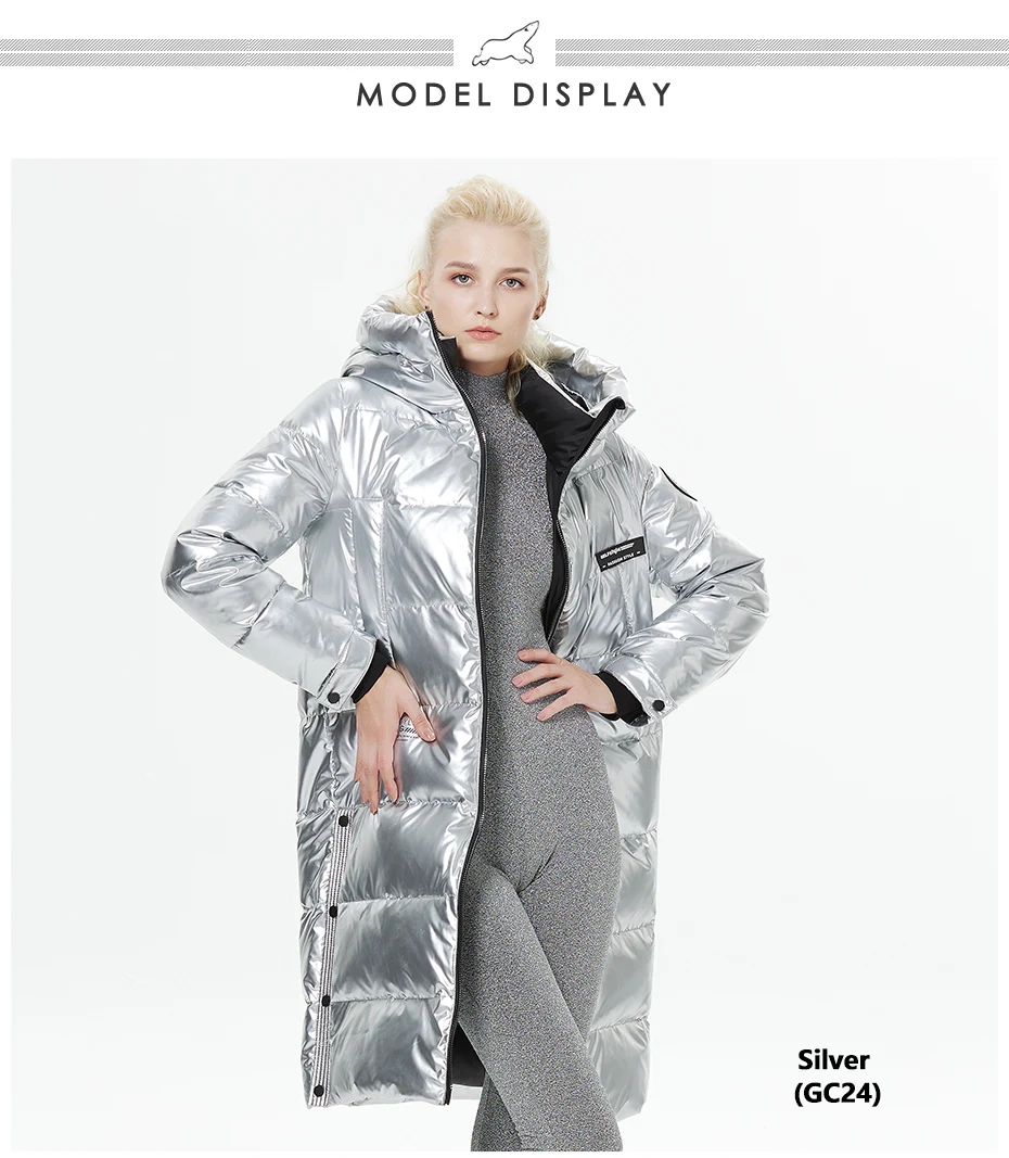 ICEbear-Lengthened Down Jacket for Women, Casual and Slim, Long Brand, Ladies Parkas, GWY22527D, New for Winter, 2023