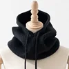 RICYGVM Collar One Piece Knit Woolen Hat Fashion Balaclava Hats Couple Winter Warm Neck Ear Protection Cap Scarf Hooded Beanies 2