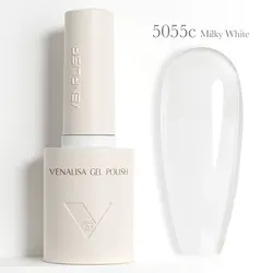 Premium Venalisa Nail Gel Polish Kit - Ultra Glossy, Long - Lasting & Matte Finish (5055c milky white)