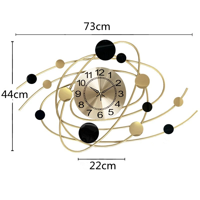Grande Horloge Murale en Métal de 73x44cm