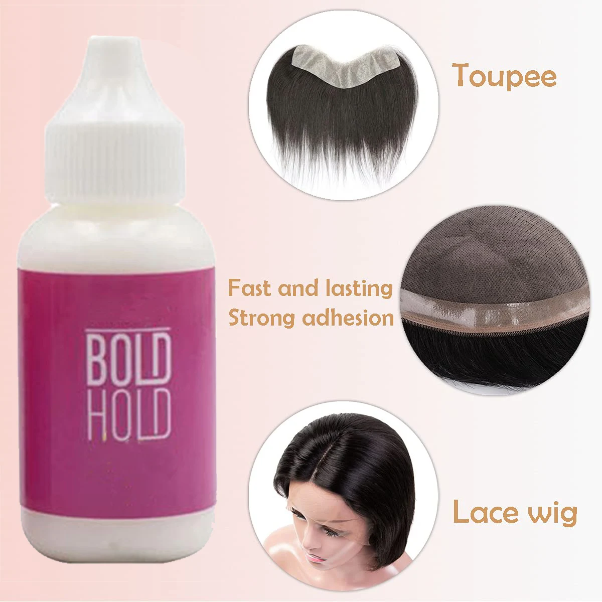 Colle pour perruque avant en dentelle, tenue audacieuse, imperméable, remplacement de cheveux, adhésif invisible, colle pour prise de bain, toupet, 2 pièces