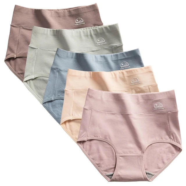 Lot de 5 sous-vêtements taille haute en coton pour femme – Contrôle du ventre et rehausseur de fesses, graphène antibactérien, confort respirant, sans monter 1