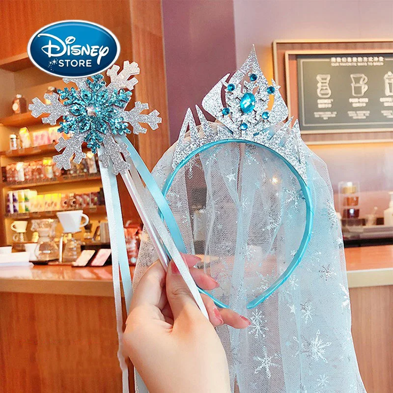 

Disney Frozen Elsa Princess Headband+Magic Stick Set Girl Accessories Headdress Crown Hair Hoop Birthday Gift Children Headgear