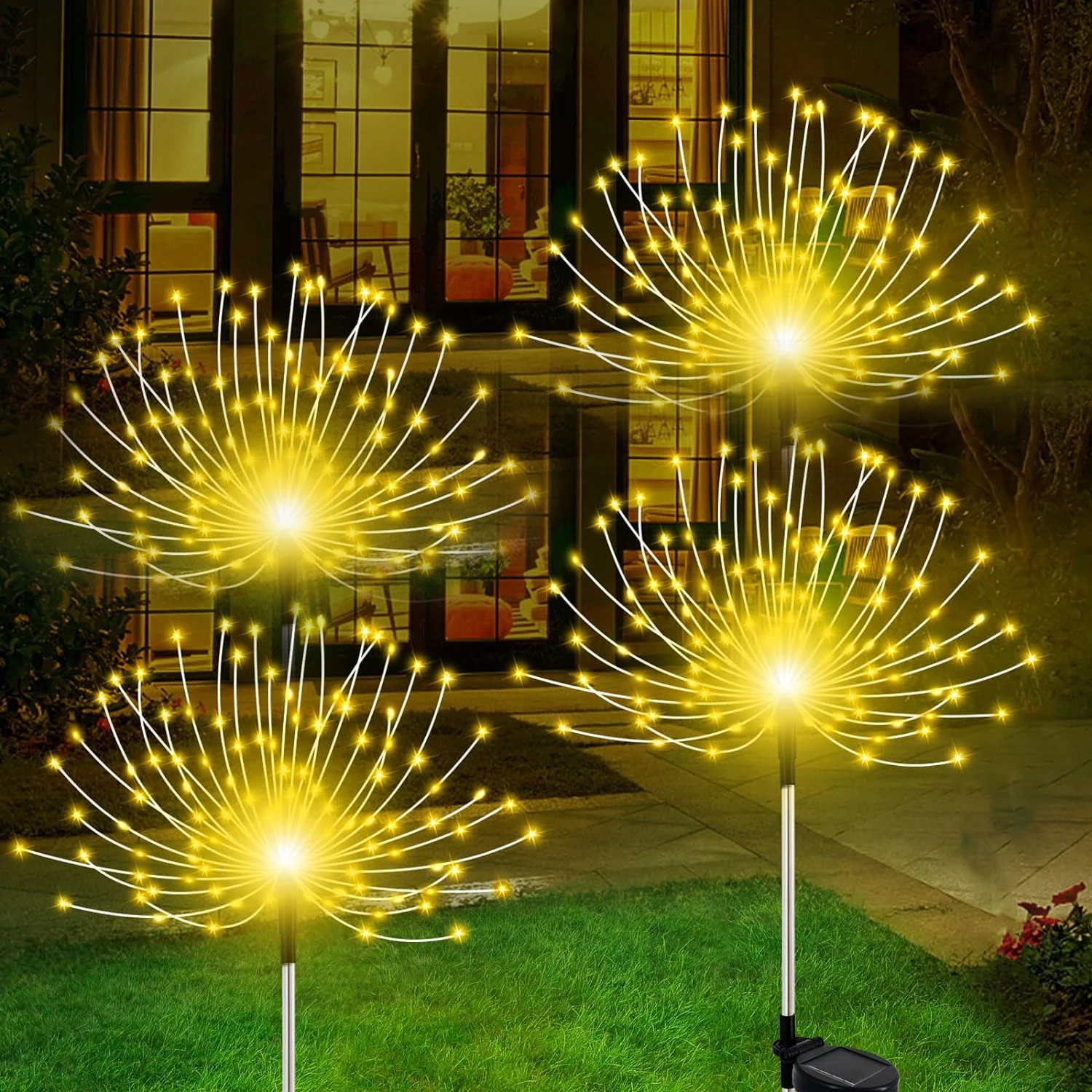 Solar Firework Lights Garden Lights Outdoor Waterproof with 2 Modes  Starburst Sparkler Lights for Yard Path Patio Decorative