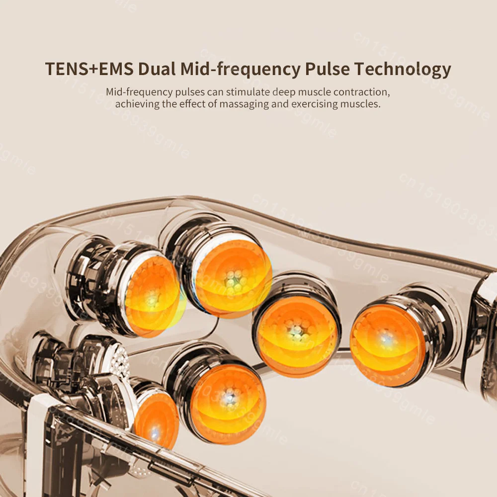 Pulse Neck Massager 8D Electric Shiatsu Neck Massager Deep Tissue Vibration Hot Compress Shoulder Neck Cervical Spine Machine