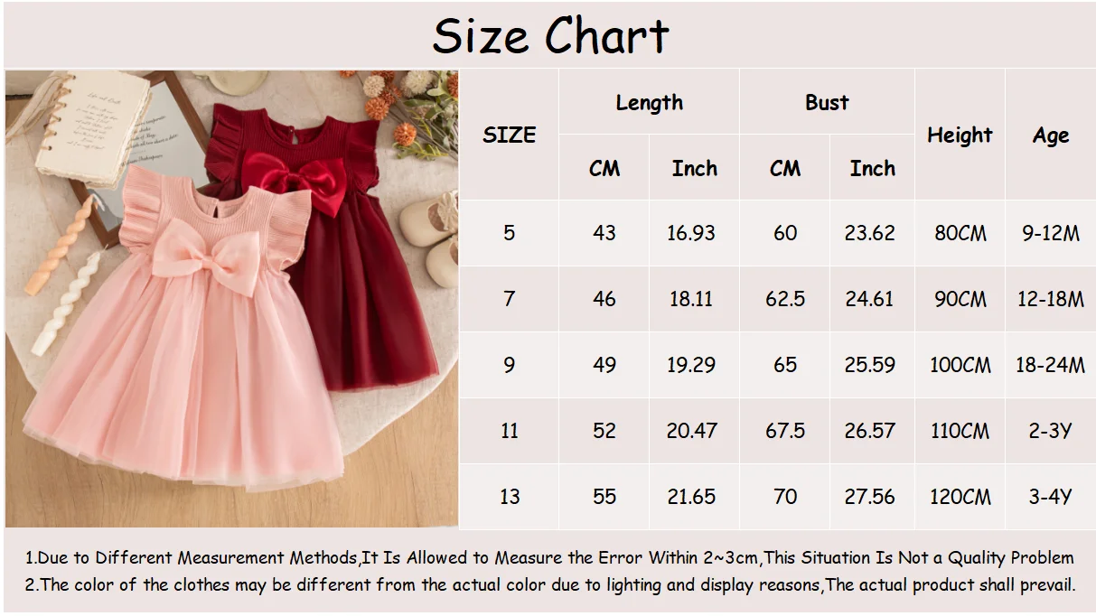 Baby Mädchen Kleid Sommer Schleife Einfarbig Niedliches Mädchenkleid Entzückendes Erstes Geburtstagskleid Baby Mädchen Kleidung – Detail 1
