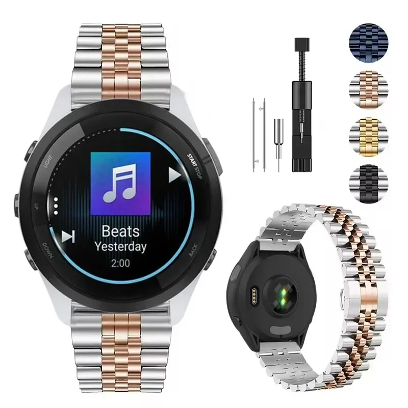 حزام معدني لـ Garmin Venu 2/3/Vivoactive 4 حزام مع...