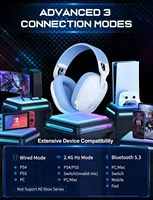 Onikuma Gaming Headset for PS5, PS4, PC, 2.4GHz USB Gaming Headphones with Mic, Ergonomic Design 5.3 Bluetooth Headphones - Image 6