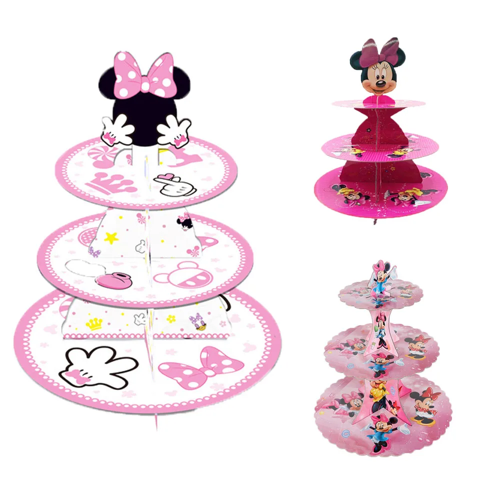 Disney Minnie Mickey Mouse Cake Stand Decorazioni Per Feste Per Baby Shower Bomboniere Per Bambini Cake Flag Anniversaire Party Cake Supplies