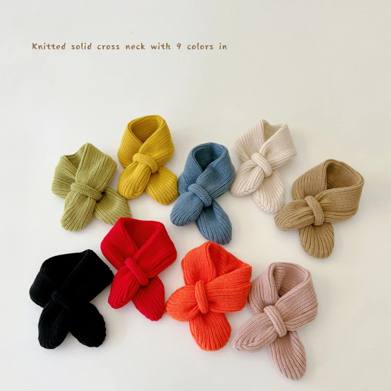 

Soft Knitted Kids Scarf Winter Warm Infant Toddler Neck Warm Fashion Children Girl Boy Scarves Baby Bib Solid Color Neckerchief
