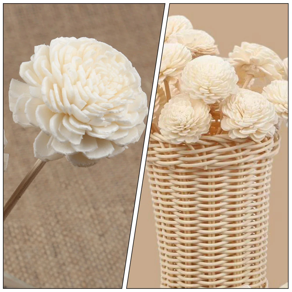 6 Pcs Incense Sticks Rattan Dried Flowers Aromatherapy Hand Made Wands White Diffuser