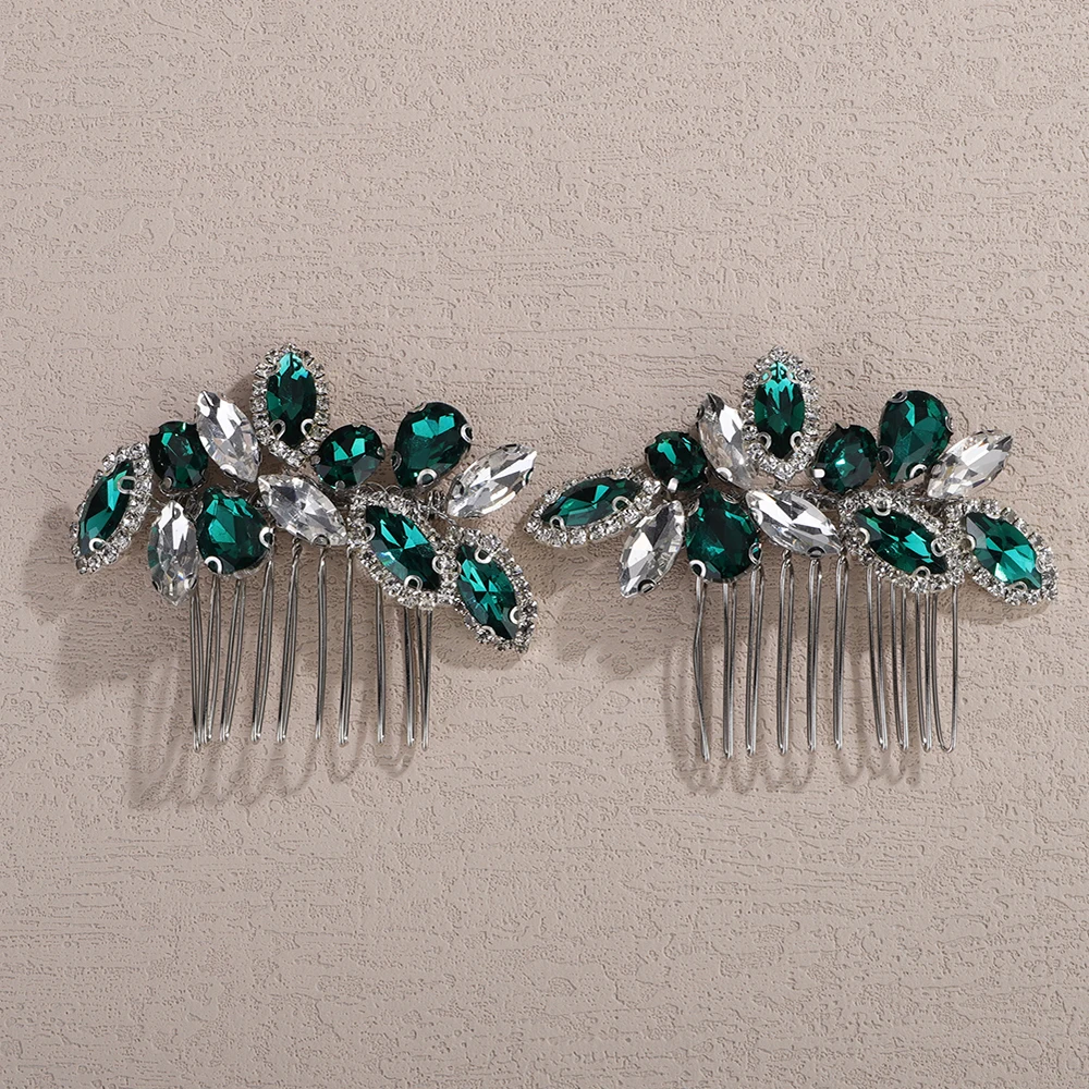 Rhinestone Hair Comb Women Headpiece Wedding Hair Accessories Handmade Jewelry Women Bridal Party Prom Girls Tiaras