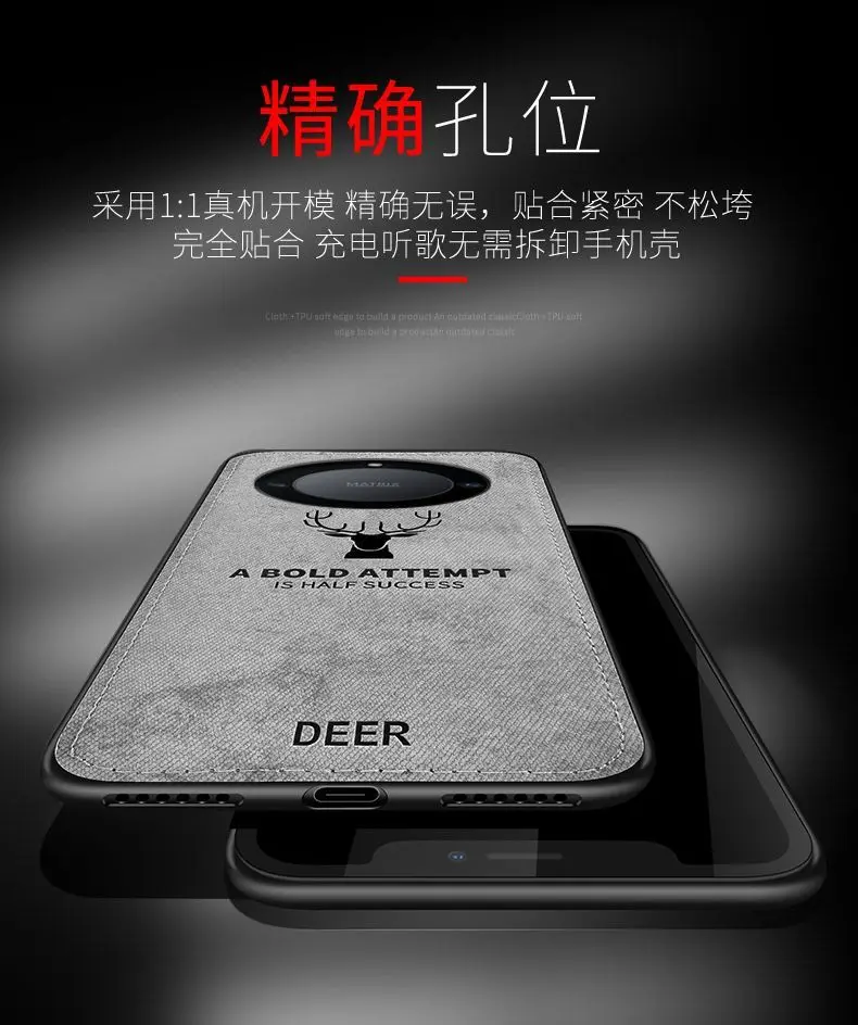 Sleek Silicone & Fabric Deer Slim Protective Back Cover