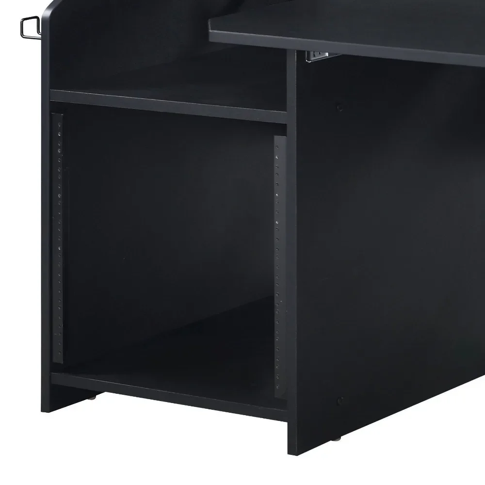 Computer Desks,6-shelf Design Offers Ample Vertical Storage Space,Black Music Desk with Earphone Rack 6