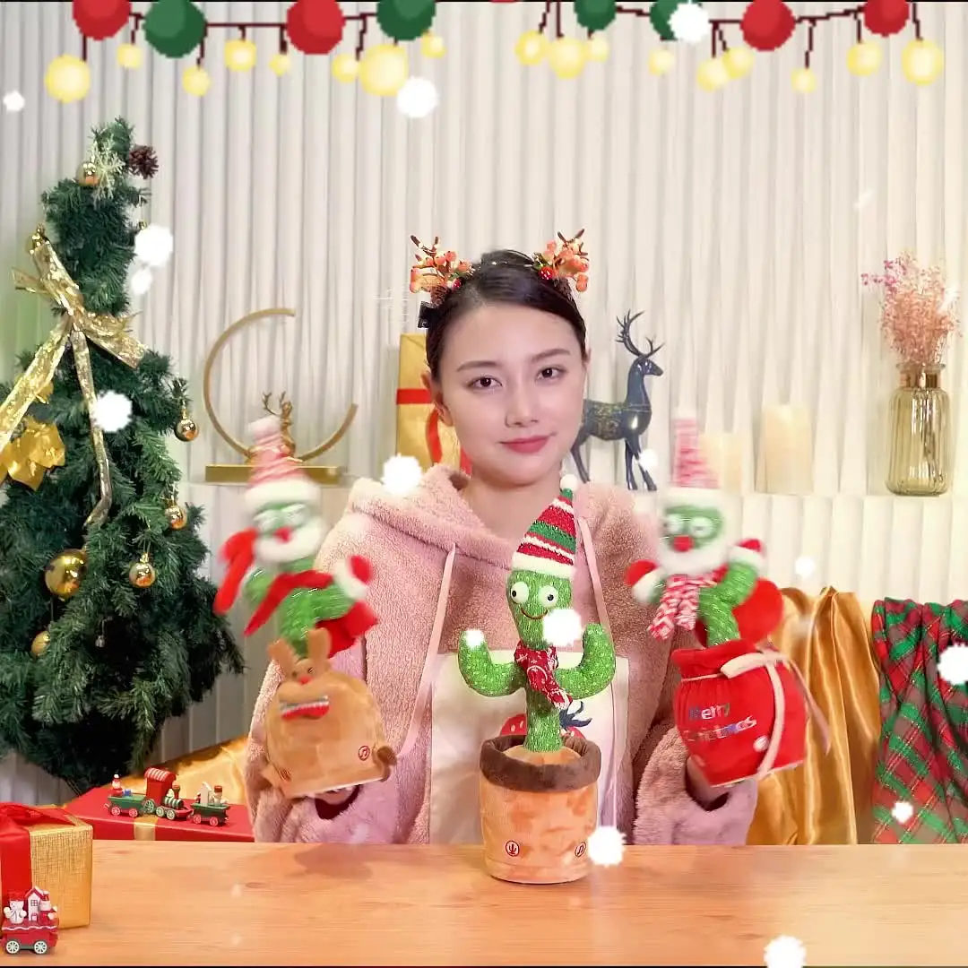 Cactus Danzante Parlante Interattivo – Peluche Che Canta, Balla E Ripete Quello Che Dici! 120 Canzoni
