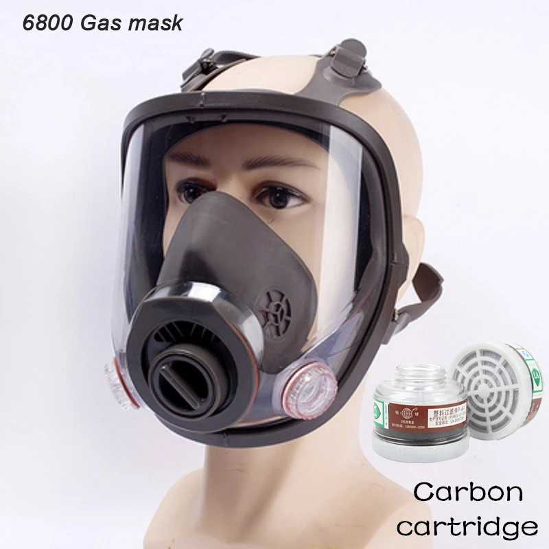 6800 Gas Masker Carbon Filter Doos P-a-1 Grote Pc Lens Full-gezicht  Proteciton Rubber Respirator 0.5m Pijp Chemische Respirator - Protective  Mask - AliExpress
