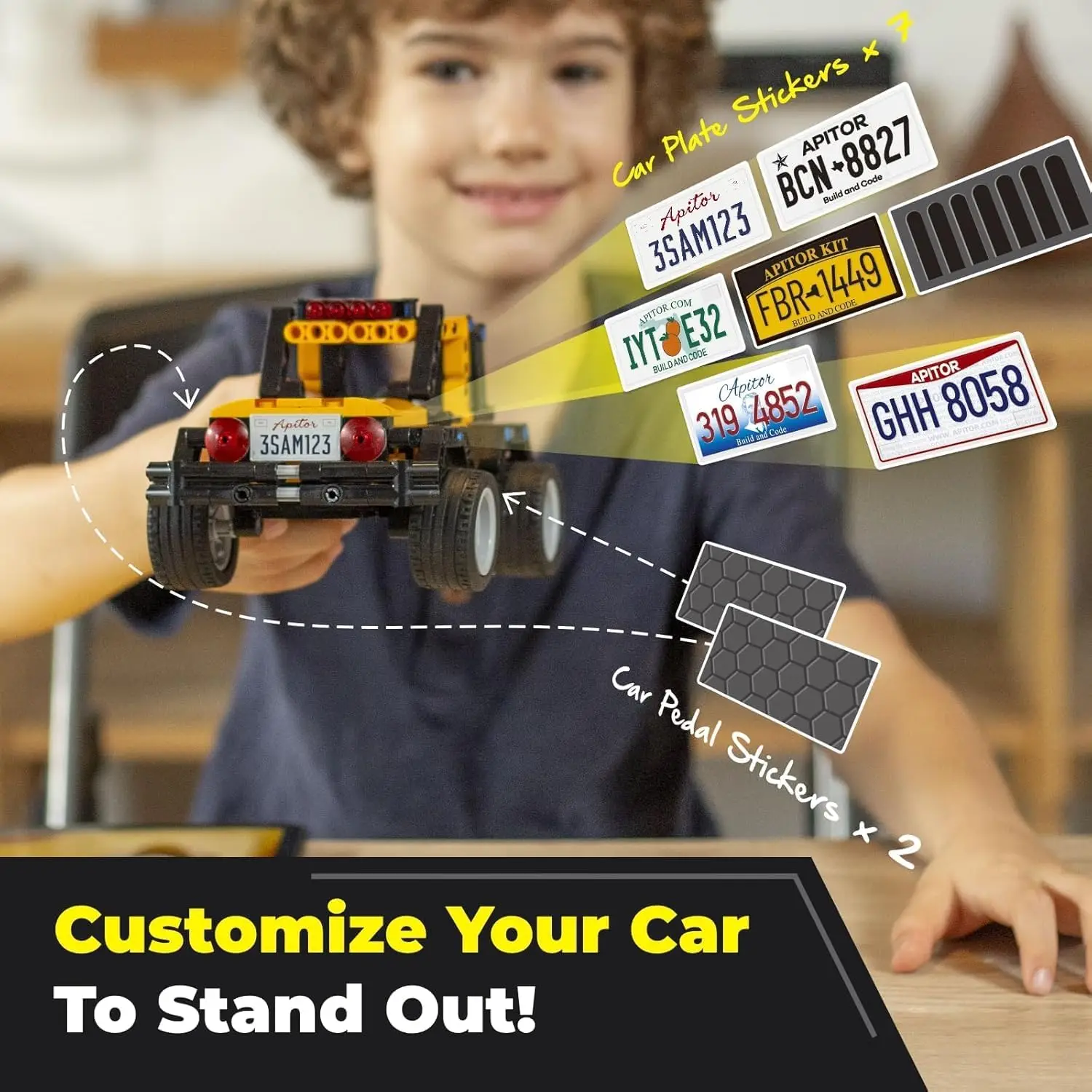 Apitor Robot R Kit di Costruzione Robot 4-in-1, Auto Telecomandate tramite APP, Giocattoli Educativi STEM per la Programmazione, Regali per Bambini dai 6 Anni in su - immagine 5