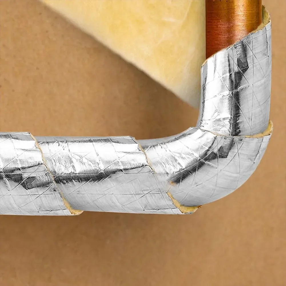 10M Foiled Back Fiberglass Pipe Insulation Wrap Foam Wrap Tape Ceramic Water Pipe Insulation Outdoor Indoor pipe insulation sleeve