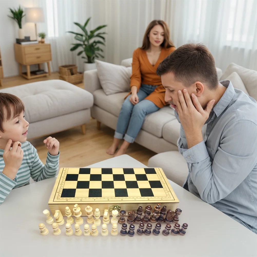 Chess Sets Board Games Wooden Foldable Magnetic International for Kids Adults