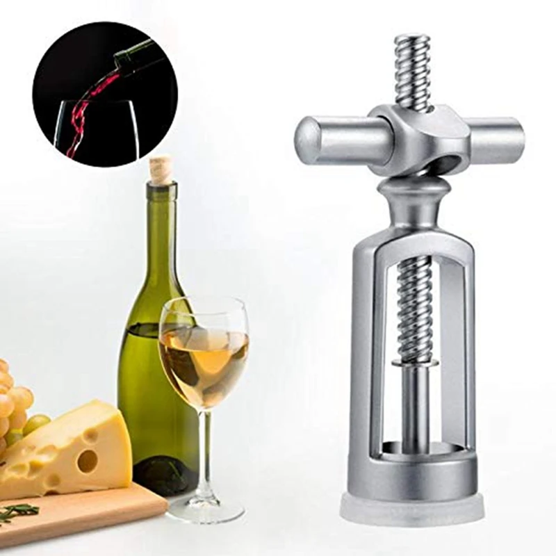 

1 Pcs Zinc Alloy Corkscrew Red Wine Bottle Opener Simple Household Wine Cork Opener Wine Cork Remover Kitchen Drinkware