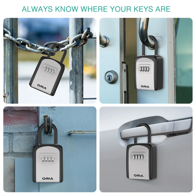 ORIA Password Key Box Outdoor Key Safe Lock Box Decoration Key Code Box Key Storage Lock Box Wall Mounted Password Box 6