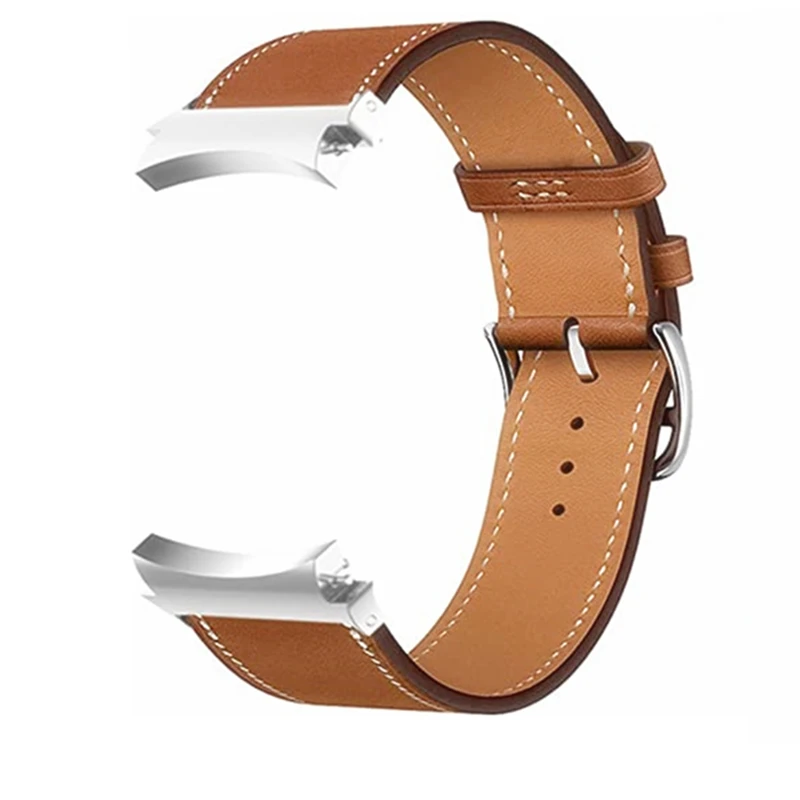 

Curved End Leather Strap for Samsung Galaxy Watch 4 5 Pro Band 44mm 40mm No Gaps Bracelet for Galaxy Watch 4 Classic 42mm 46mm
