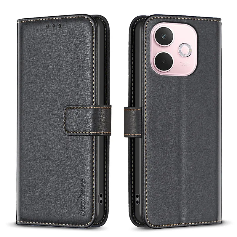 Leather Flip Wallet Phone Case with Magnetic Card Slots and Secure Phone Cover Shell