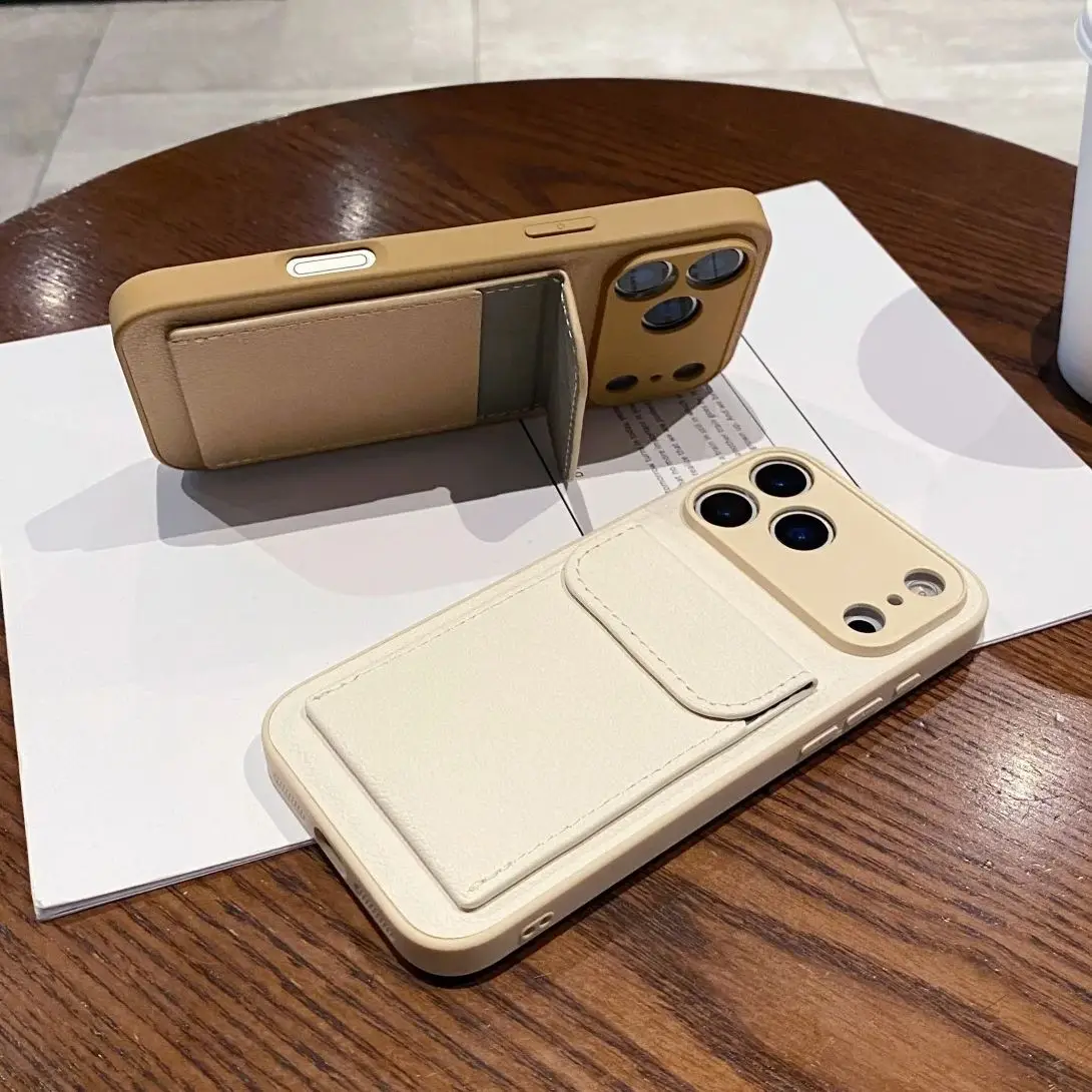 Sleek Leather Wallet Case with Card Holder and Stand Feature