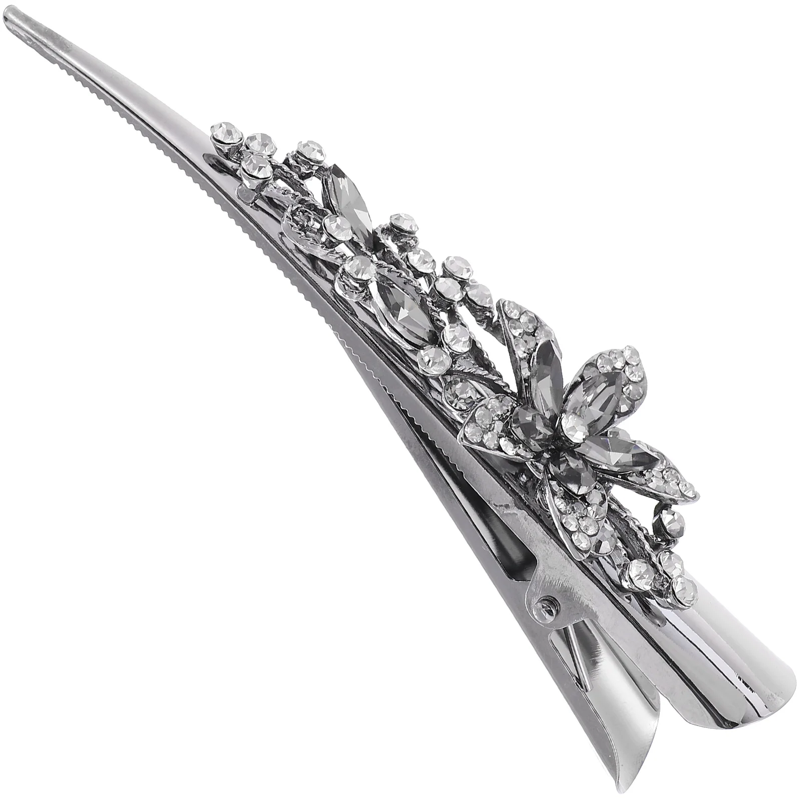 

Retro Large Rhinestone Metal Horn Clip Headband Crystal Hairpin Pointed Beak (dark Blue) Tiara Vintage