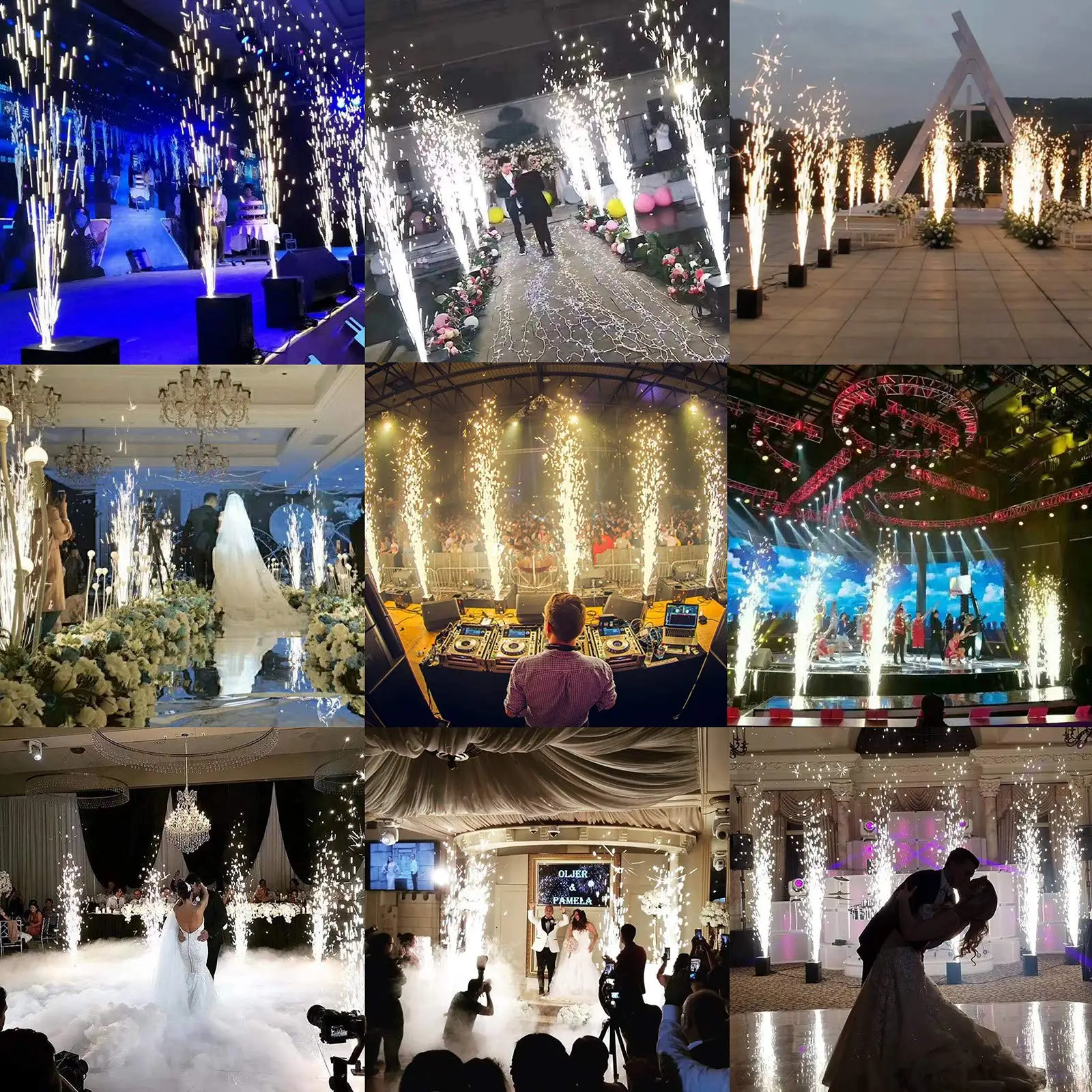 미니 360 콜드 스파크 불꽃 놀이 기계, DMX512 제어, 웨딩 디스코 파티 쇼, 사진 부스 액세서리 무대, 600W 전력