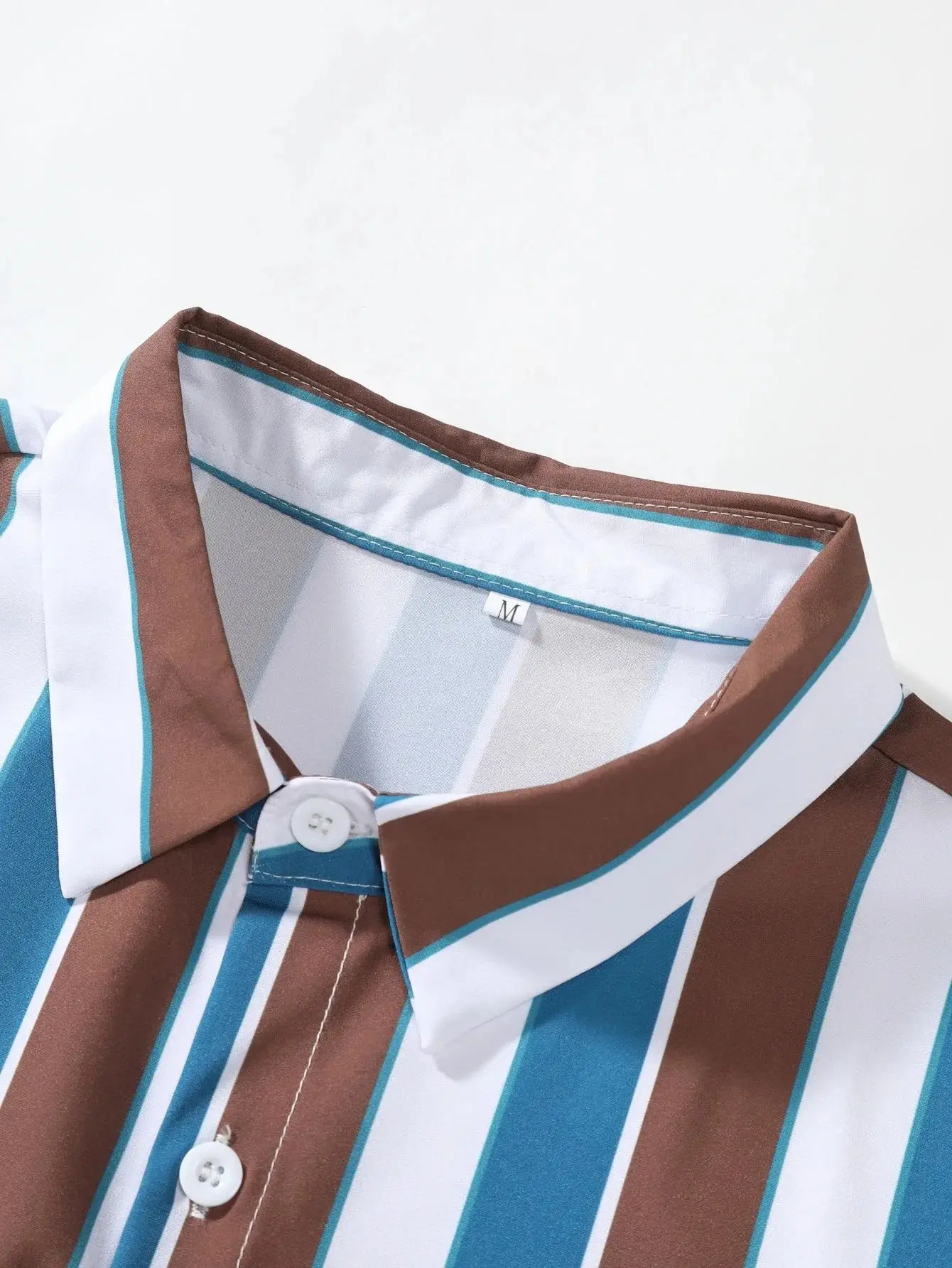 Summer Fashion Men's Casual Short Sleeve Shirts Men's Commuting Daily Wear Striped Printed Tops Extra Large Size S-5XL 5
