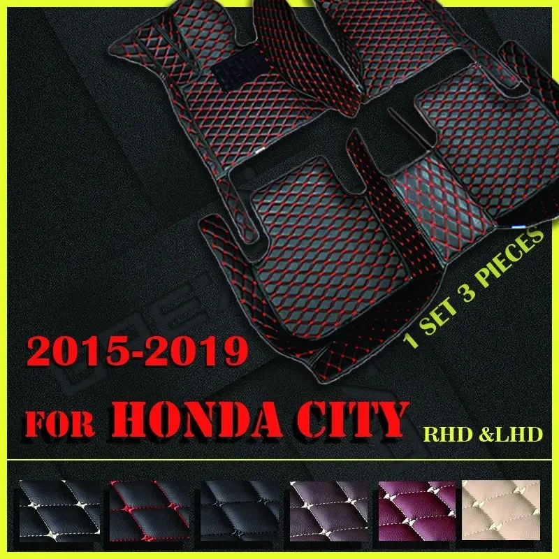 

Car floor mats for Honda city 2015 2016 2017 2018 2019 Custom auto foot Pads automobile carpet cover
