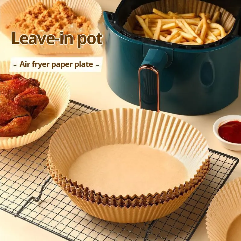 200pcs/set Air Fryer Disposable Paper Parchment Wood Pulp Steamer Cheesecake Air Fryer Accessories Baking Paper For Air Fryer
