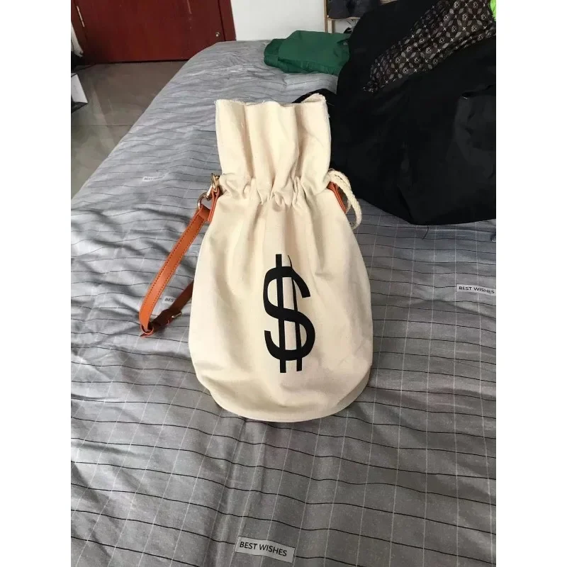 Money Bag Street Fashion Shopping Bag Shoulder Canvas Bag New Trend All-match Casual Simple Crossbody Bags Purses and Handbags