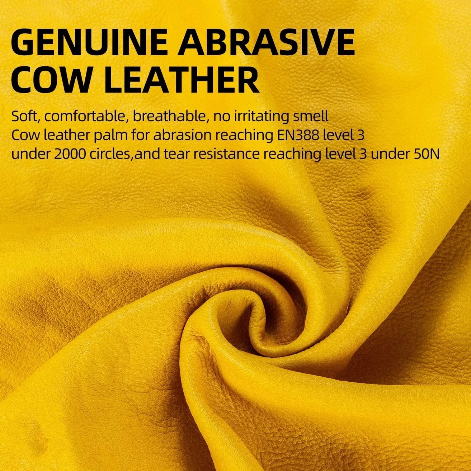1 Pair of Durable Flex Grip Leather Work Gloves Stretchable Wrist Tough Cowhide for Comfort & Protection work gloves protective gloves