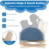 Kids Blue Rocking Chair with Solid Wood Frames, Plush Fabric, Anti-Tip Design for Kids Room, Nursery, Playroom, Preschool 6