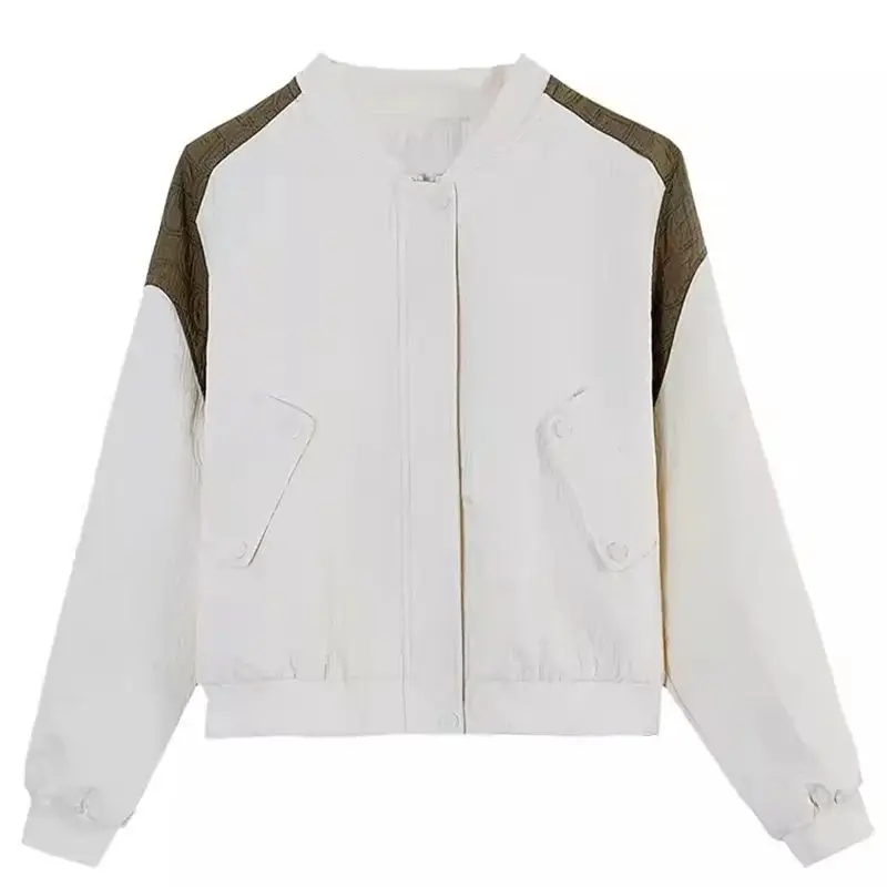 Short Standing Neck Embroidered Baseball Suit for Women With Small Stature 2024 Spring and Autumn New Korean Loose Casual Jacket