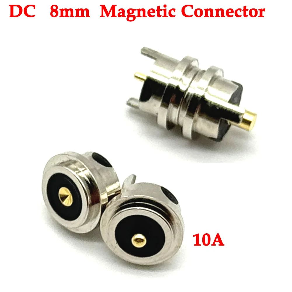 1/5sets 2Pin Waterproof Magnetic Pogo Pin Connector 8mm 10A 36V Pitch Male Female Spring Loaded DC Power Socket