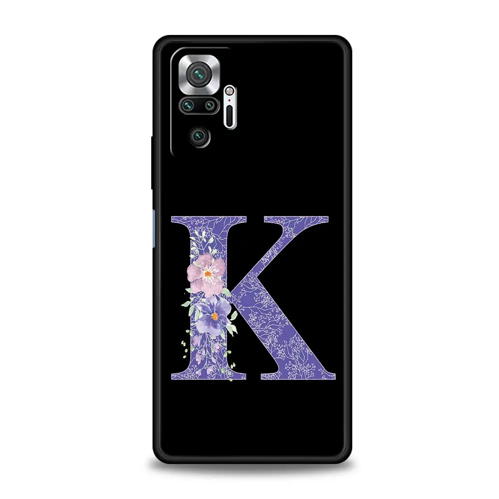 Elegant Retro Purple Flower Initials Phone Case