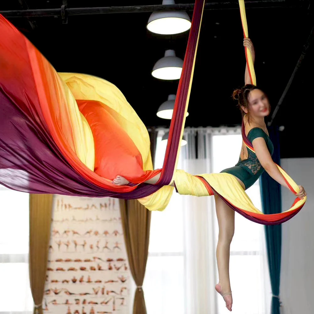 7 Meters Aerial Silks Colorful Fabrics Aerial Yoga Hammock Swing Anti Gravity Fitness Yoga Strap For Gym Home Outdoor