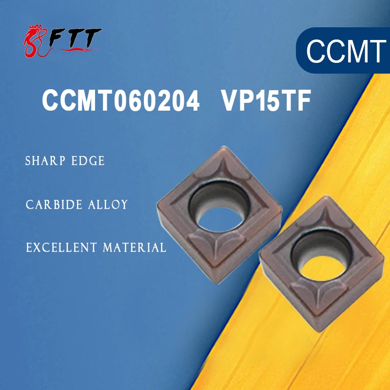 

10PCS Carbide Insert CCMT060204 CCMT21.51 VP15TF 100% Original Internal Turning Tools CCMT 060204 CNC Blade Lathe Turning Tool