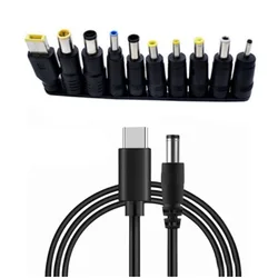 Universal Type C to DC Power Adapter Cable Set - High - Speed 100W PD Charger Connector (10 - Pack) (65W Cable Adapter)