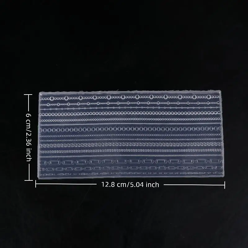 새로운 15가지 혼합 크기 및 모양의 3D 체인 몰드, 부드러운 실리콘 네일 몰드, DIY 투명 매니큐어 조각 템플릿, 참 장