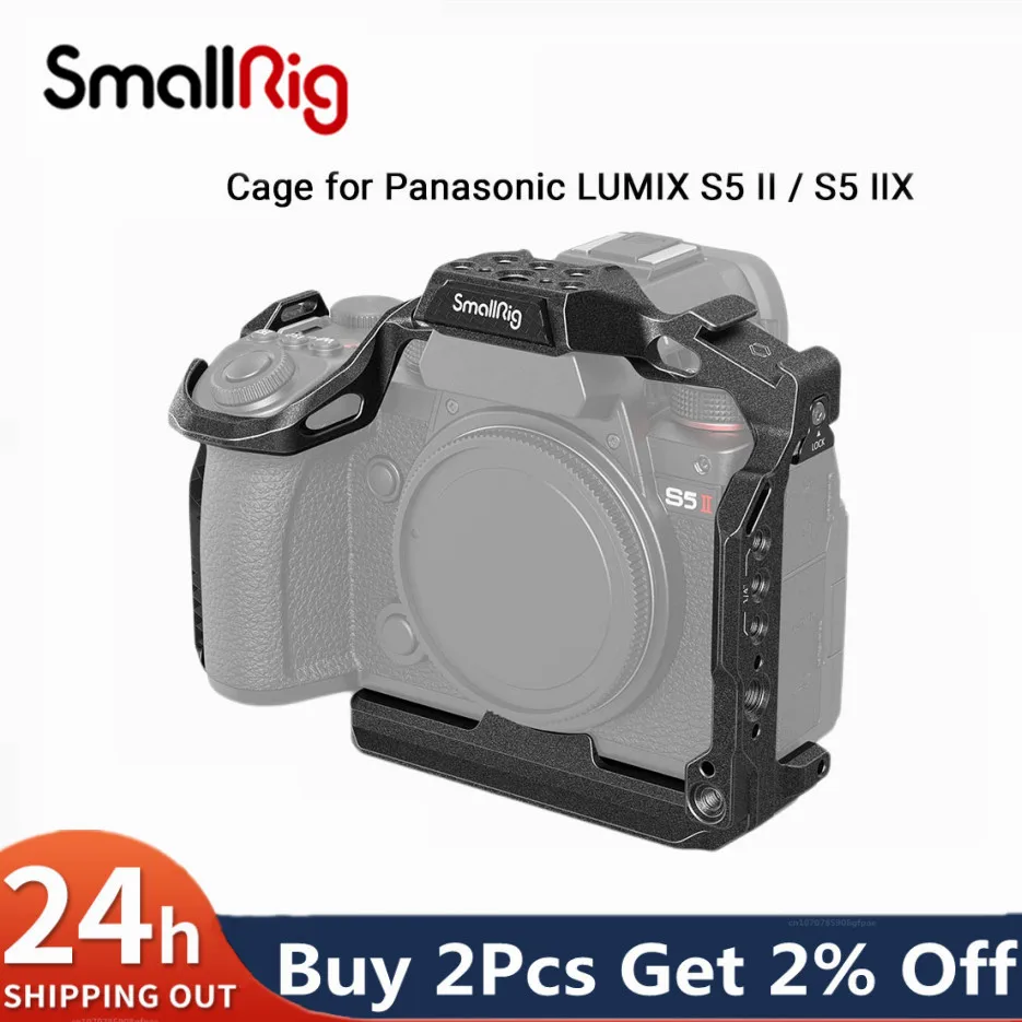 Smallrig S5 Ii Gabbia S5 Iix Gabbia Per Panasonic Lumix S5 Ii / S5 Iix Con Piastra A Sgancio Rapido Integrata Per Arca-Swiss - 4023