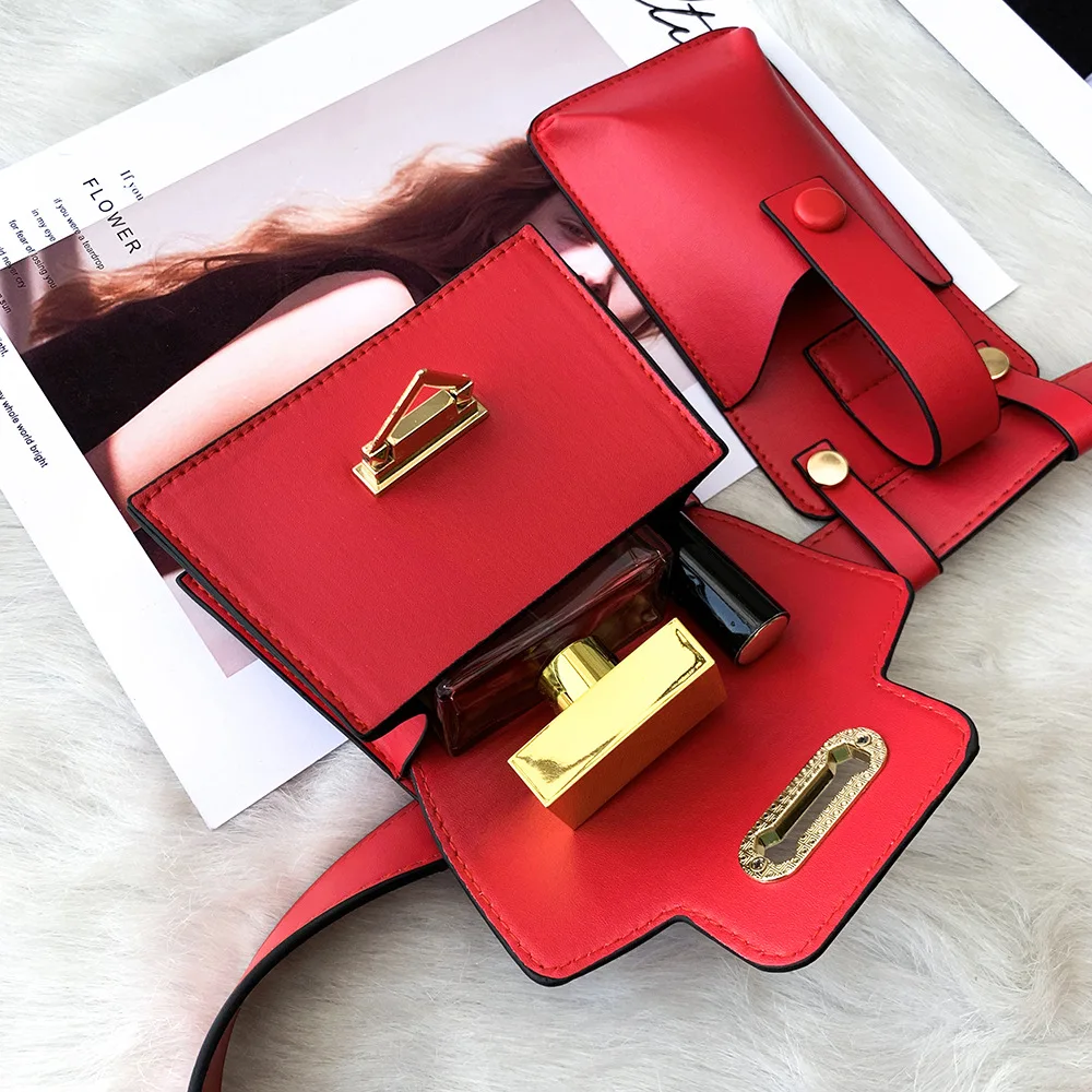 Fashion waist bag for women punk style 2-piece chest bag designer crossbody cute waist belt waist bag chest bag crossbody bag